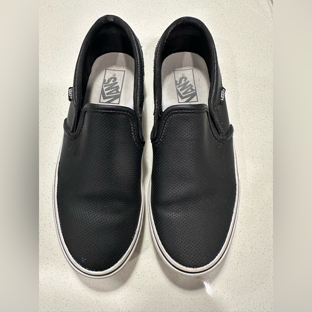 Vans Women’s Black Perforated Slip-On Shoes Size 9.5